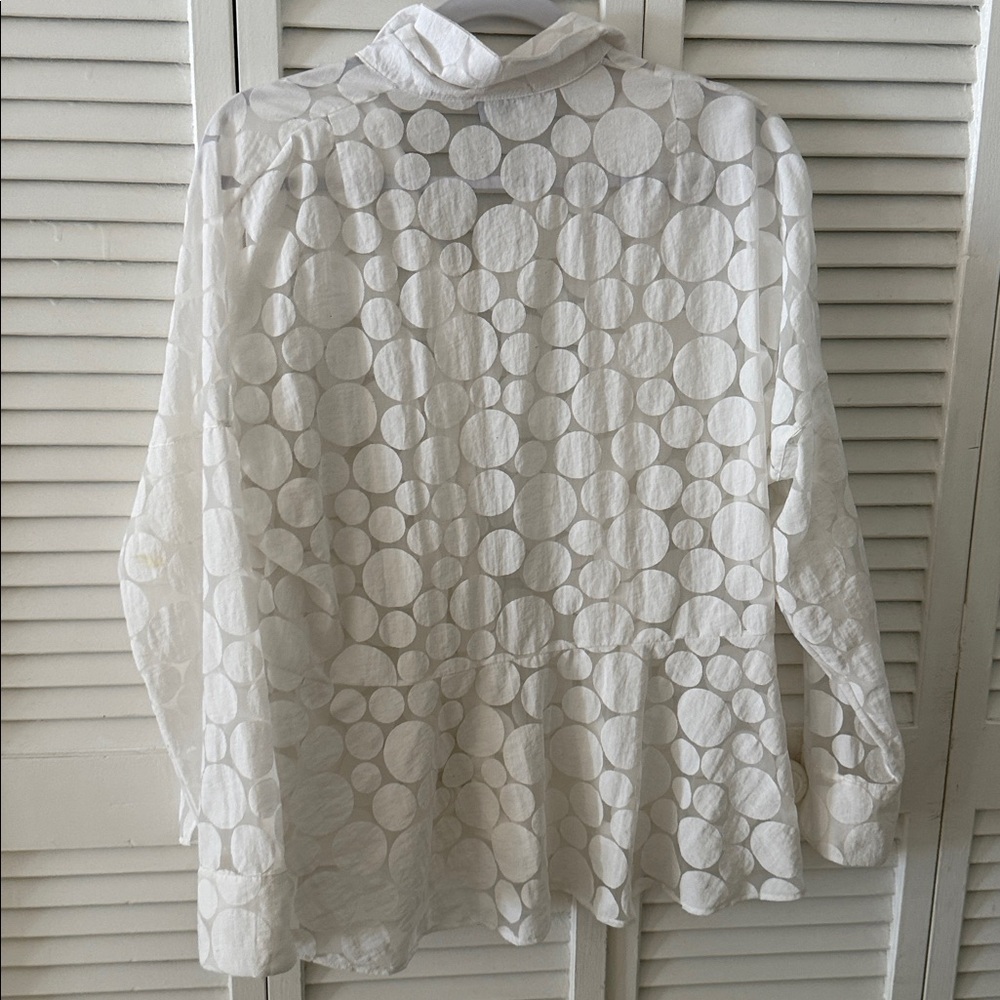 Akris White Circle Pattern Button-Down Shirt - image 5